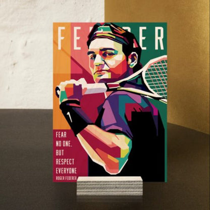 Roger Federer (The Swiss Perfection) Wood Print | Ink Infused into the Wood | Tennis ; ATP ; Grand Slam |