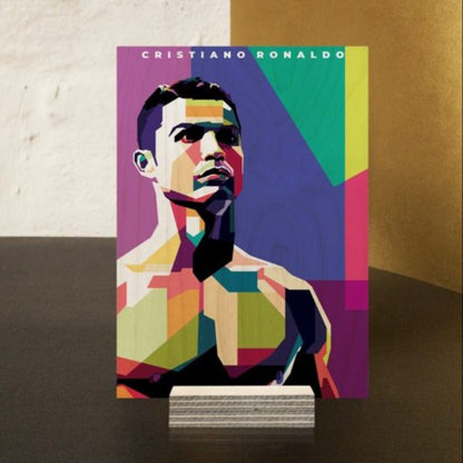 Cristiano Ronaldo CR7 Wood Print | Ink Infused into the Wood | Soccer ; Manchester United ; Portugal |