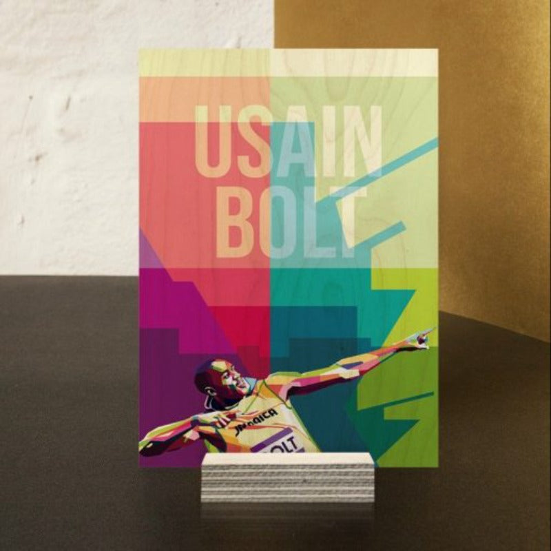 Usain Bolt (Lightning Bolt) Wood Print | Ink Infused into the Wood | Track and field ; Jamaican sprinter |