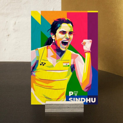 P. V. Sindhu Wood Print | Ink Infused into the Wood | Olympics ; BWF circuit ; Badminton ; Indian Team |