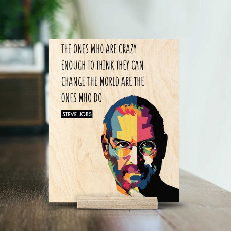 Steve WPAP (Mix) Wood Print | Ink Infused into the Wood | Famous Personality |