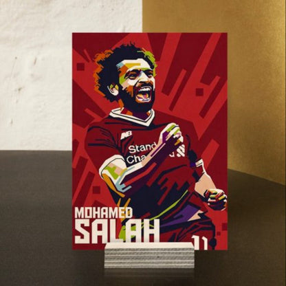 Mohamed Salah Wood Print | Ink Infused into the Wood | Soccer ;  Liverpool ; Egypt |