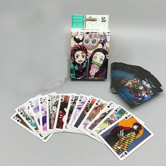 Demon Slayer Anime Playing Cards + Full Deck | Poker Cards | Tanjiro Nezuko Demon Slayer | Japanese Manga | Design A