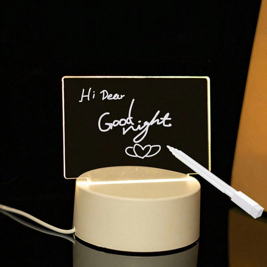 Message Board 3D Acrylic Night LED Light with USB plugin Base | Size: 6x4 Inches