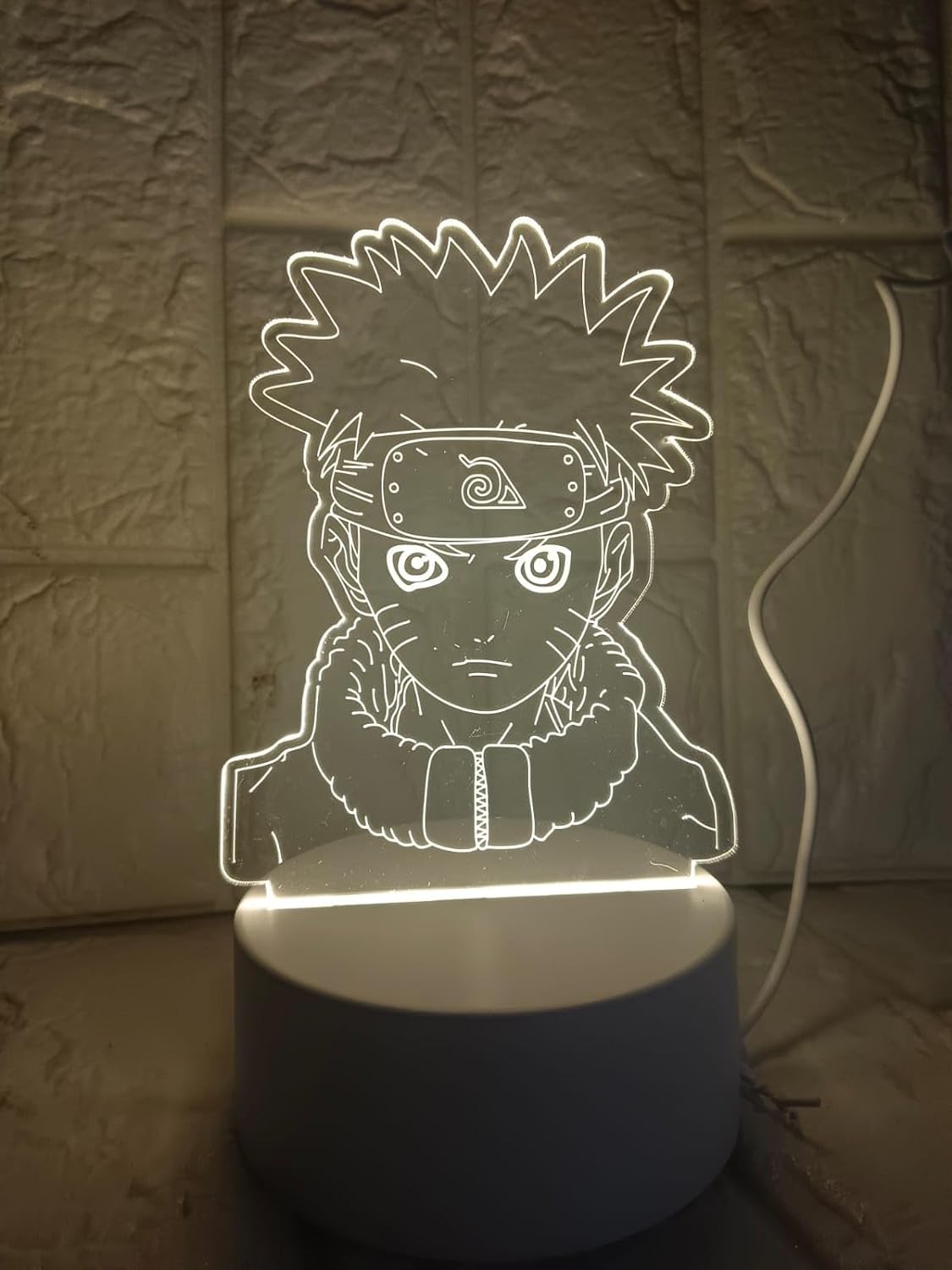 Anime Naruto  3D Acrylic Night LED Light with USB plugin Base | Size: 20 cm