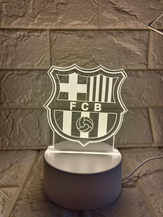 FCB 3D Acrylic Night LED Light with USB plugin Base | Size: 20 cm | USB wire included ; No Adapter |