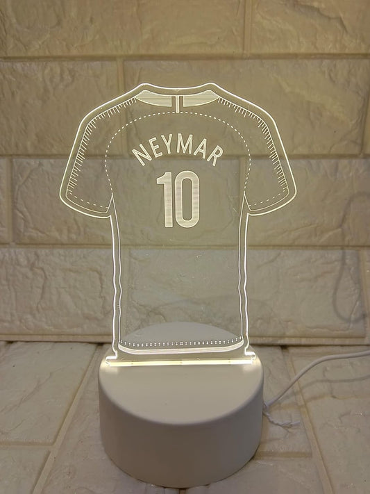 Neymar  3D Acrylic Night LED Light with USB plugin Base | Size: 20 cm | USB wire included ; No Adapter |