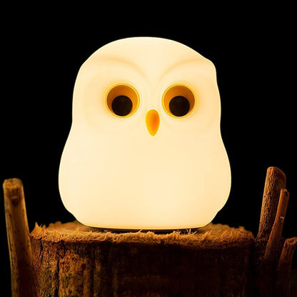 Owl Silicone Touch Colour Changing LED Lamp | 2 Modes - Warm Light & Color Changing | Brightness Control | USB Rechargeable | Batteries not Required | 7 Colorful Mode |