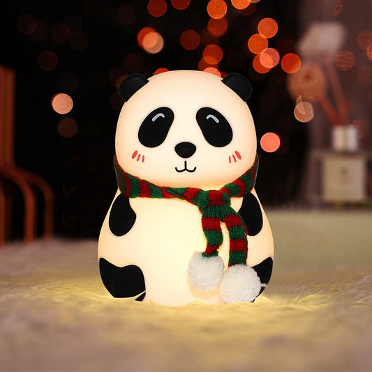 Panda Close Eye Silicone Touch Colour Changing LED Lamp | USB Rechargeable | Batteries not Required | 7 Colorful Light Mode | Soft Silicone |