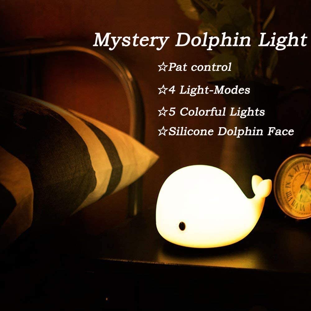 Whale Silicone Touch Colour Changing LED Lamp | USB Rechargeable | Batteries not Required | 14.6 x 11 x 9.6 cm | 5 Colorful Light Mode | Soft Silicone |