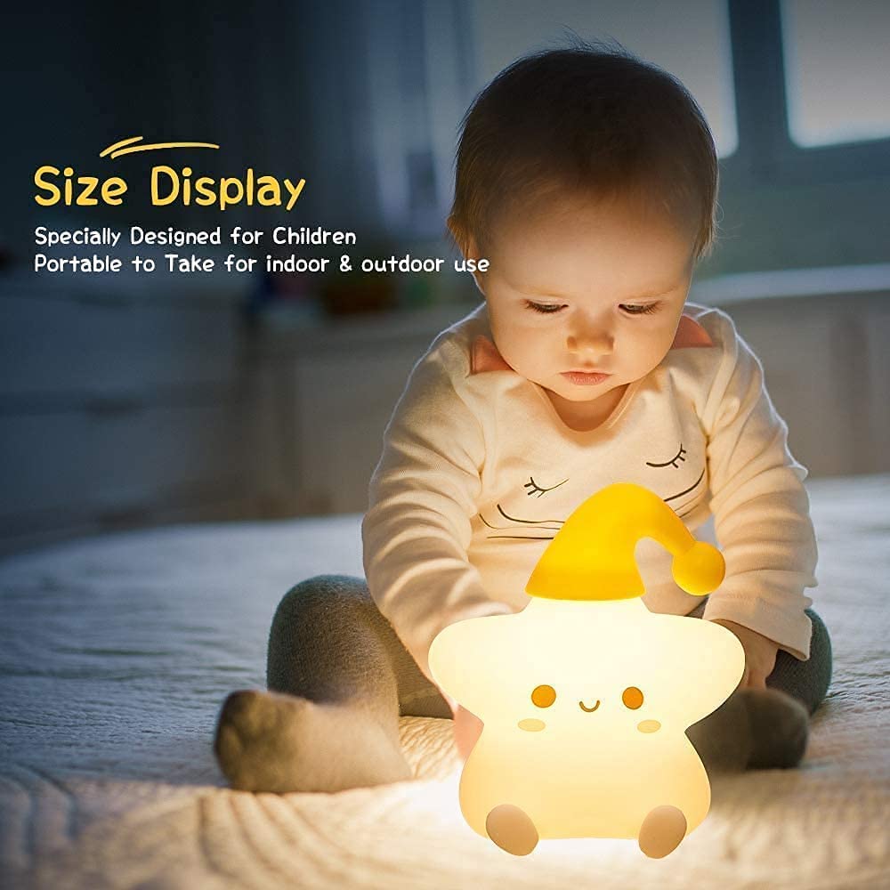 Little Star Silicone Touch Colour Changing LED Lamp | USB Rechargeable | Batteries not Required | 14.5 x 11.5 cm | 7 Colorful Light Mode | Soft Silicone |