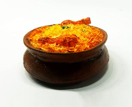 Briyani (Non-Veg) 3D Fridge Magnet | Miniature Food | Souvenir Gift | Made of Ceramic | Hand Painted | Made in India | Miniatures | Delicious Indian Foods |