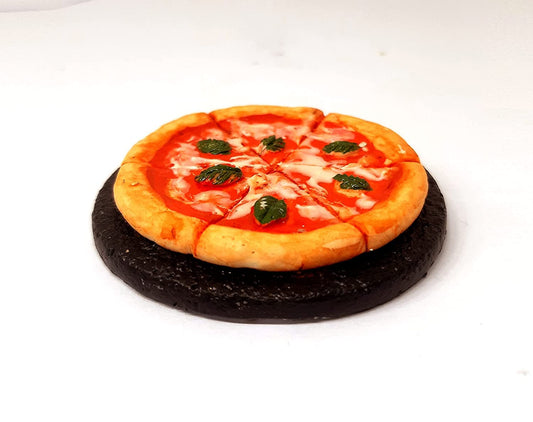 Cheese Pizza 3D Fridge Magnet | Miniature Food | Souvenir Gift | Made of Ceramic | Hand Painted | Made in India | Miniatures | Delicious Indian Foods |