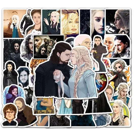 Game of Thrones Vinyl Stickers | 50 Pieces | Reusable | Good for Laptop, MacBook, Mobile Phone, Refrigerator, Notebook, Closet | Waterproof Stickers |