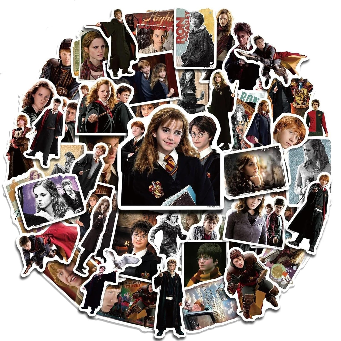 Harry Potter (Movie) Vinyl Stickers | 50 Pieces | Reusable | Good for Laptop, MacBook, Mobile Phone, Refrigerator, Notebook, Closet | Waterproof Stickers |