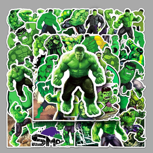 Hulk Vinyl Stickers | 50 Pieces | Reusable | Good for Laptop, MacBook, Mobile Phone, Refrigerator, Notebook, Closet | Waterproof Stickers |