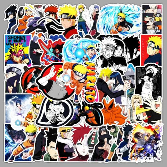 Naruto Vinyl Stickers | 50 Pieces | Reusable | Good for Laptop, MacBook, Mobile Phone, Refrigerator, Notebook, Closet | Waterproof Stickers |