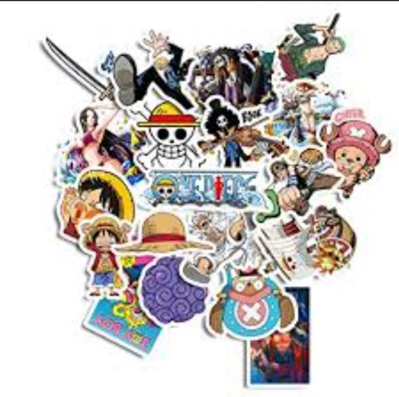 One Piece Vinyl Stickers | 50 Pieces | Reusable | Good for Laptop, MacBook, Mobile Phone, Refrigerator, Notebook, Closet | Waterproof Stickers |