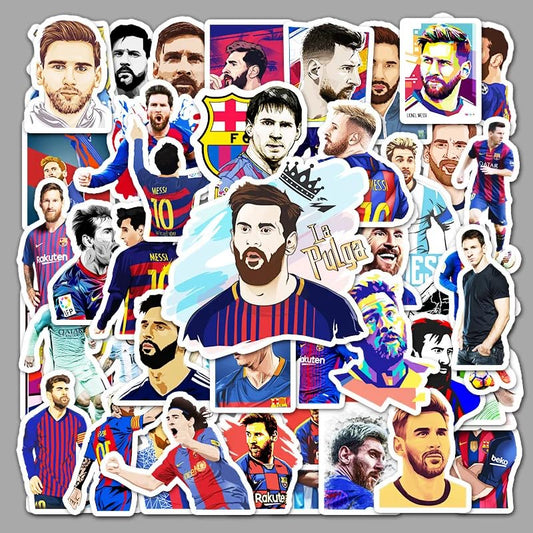 Lionel Messi Vinyl Stickers | 50 Pieces | Reusable | Good for Laptop, MacBook, Mobile Phone, Refrigerator, Notebook, Closet | Waterproof Stickers |