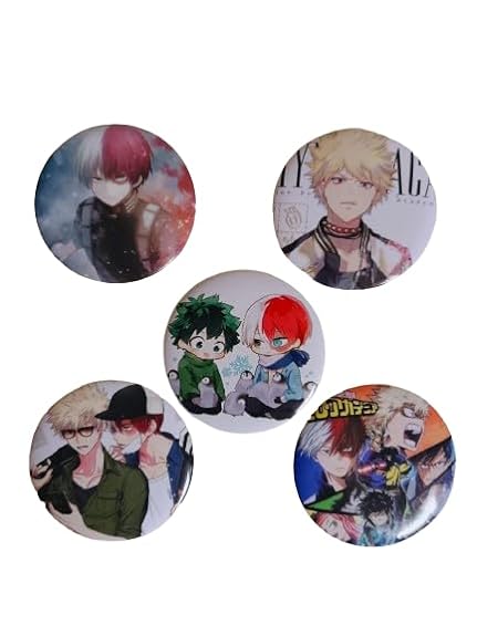 My Hero Academia Anime Inspired Matte Laminated Anti-Scratch Badges | Size 58 mm |Pack of 5 |