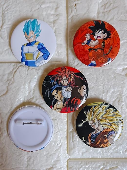 Dragon Ball Z Anime Inspired Matte Laminated Anti-Scratch Badges | Size 58 mm |Pack of 5 |