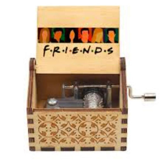 Friends All Characters Wooden Vintage Hand Crank Music Box - Engraved Music Box Kids Toy Desk Decoration