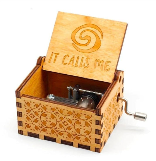 It Calls Me Wooden Vintage Hand Crank Music Box - Engraved Music Box Kids Toy Desk Decoration