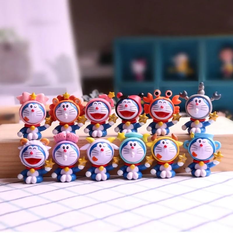 Doraemon Mini Figures - Set of 12 Limited Edition Collectible Action Figure Toy| 5-4 Cm