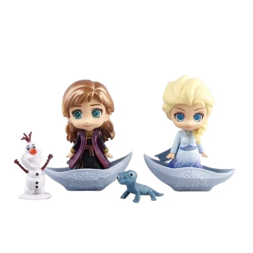 Frozen Princess Figures 4 pcs Figure Set|Cake Topper/Toy for Car Dashboard, Study Table Office Desk Collectible | 10 cm