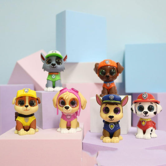 Paw Patrol Figures Figure Set |Cake Topper/Toy for Car Dashboard, Study Table Office Desk Collectible | 10 cm / 6 pcs