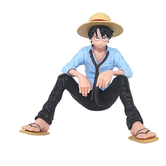 Monkey D. Luffy Figure Model Toys Exquisite Character Design to The Anime Fans The Best Collection of Toy Gifts(Blue Clothes)