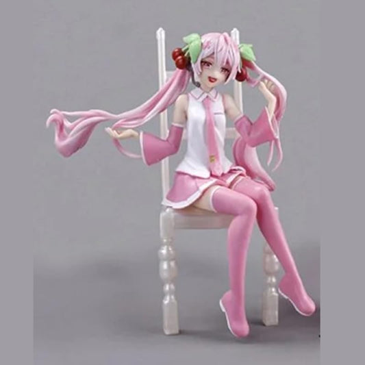 Hatsune Miku Sakura Doll Action Figure | Lightweight, Attractive, Durable Action Figures/Action Figures for Home Decors, Office Desk and Study Table | 17 cm