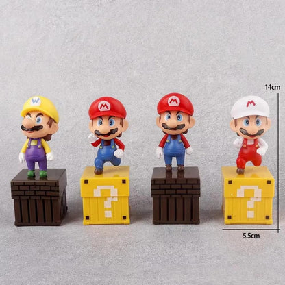 Super Mario Game Action Figures Toys PVC Model Collection Kids Toy Figures/ 4pcs | 14 cm