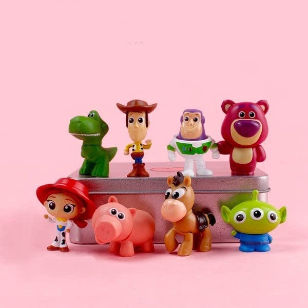 Toy Story - Set of 8 Figures - Action Figures | American Computer-Animated Comedy Film | Buzz Lightyear, Woody, Mr. Potato Head | 5.5 cm | Cake Toppers | Room Garden | 8 Pcs