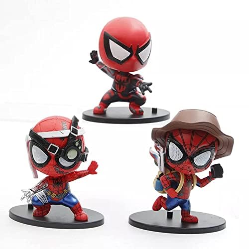 Spiderman Mini 3 Set Figure Limited Edition for Car Dashboard, Decoration, Cake, Office Desk & Study Table (9cm)