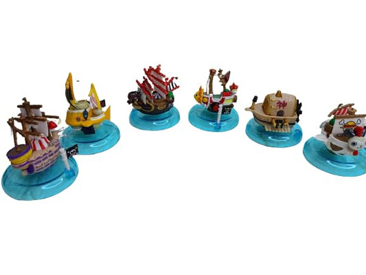 One Piece Pirate Ship Collection with Base Figure Toy Home Decors, Office Desk and Study Table| Size Approx 5-6 cm/Set of 6