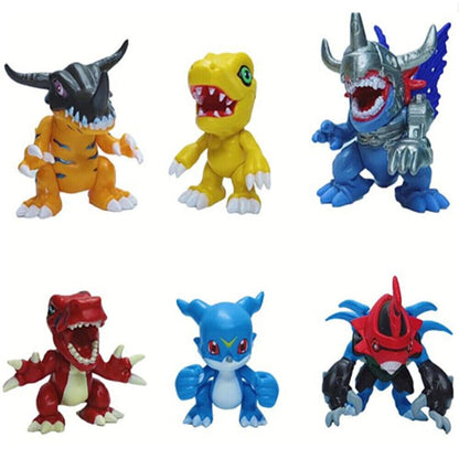 Dgimon Adventure Figures agmon grymon, Limited Edition Collectible Action Figure Toy Home Decors, Office Desk and Study Table | Set of 6 | Size 8 cm | Dinosaur, Godzilla