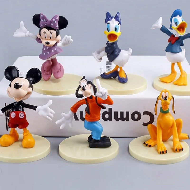 Mickey and Minnie Duck Birthday Cake Figure Mickey Cake Topper Figure Figures Birthday Cake Toppers Decorations Action Figure Collectables...