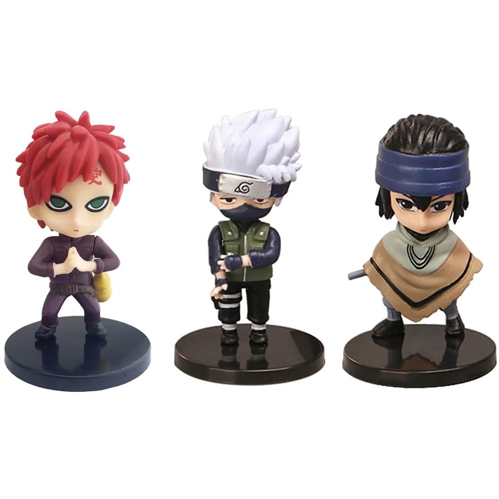 Naruto Action Figure Set | 3 Set | 10 cm | Toy for Car Dashboard, Study Table Office Desk Collectible