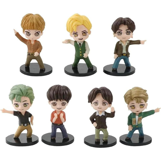 7 PCS BTS Series Action Figure | Lightweight, Attractive, Durable Action Figures/Action Figures for Home Decors, Office Desk and Study Table|BTS Set 7-E