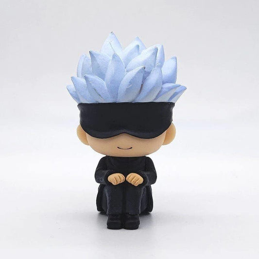 Jujutsu Kaisen - Saturo Gojo Anime Figure | Sitting Pose | 1 pc only | No Box Packing | 11 cm | Car Dashboard Study Table Office Desk Collectible (Saturo Gojo)