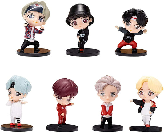 BTS Series Figures | Set of 7 | Approx 8 to 10 cm | Bangtan Boys | South Korean Band | Jin | Suga | J-Hope | RM | Jimin | V | Jungkook