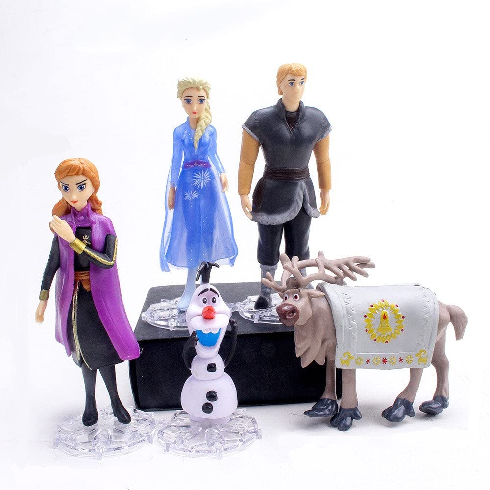 Disney Princess Frozen Action Figures Set of 5 | Cake Toppers | Collectible| Action Figure | Cake Toppers | Needs to be assembled | No Box | 12 cms