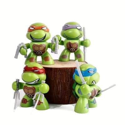 Ninja Turtl Action Figures Limited Edition Collectible Action Figure Toy Set of 4 | (7 cm) for Home Decors, Office Desk and Study Table