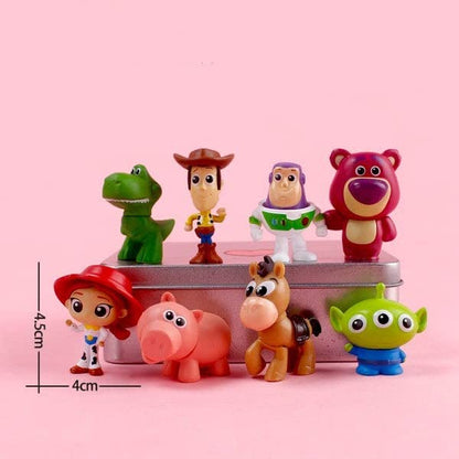 Toy Story - Set of 8 Figures - Action Figures | American Computer-Animated Comedy Film | Buzz Lightyear, Woody, Mr. Potato Head | 5.5 cm | Cake Toppers | Room Garden | 8 Pcs