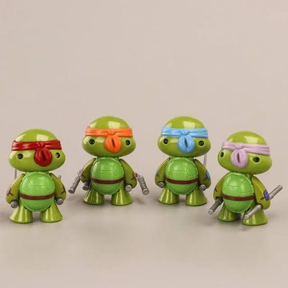 Ninja Turtl Action Figures Limited Edition Collectible Action Figure Toy Set of 4 | (7 cm) for Home Decors, Office Desk and Study Table