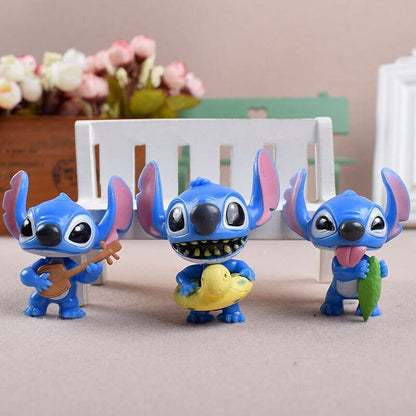 Lilo & Stitch - Set of 10 Figures - Action Figures | Best Animated Science Fiction Comedy-Drama | 5.5cm | Cake Toppers | Room Garden | 10 Pcs