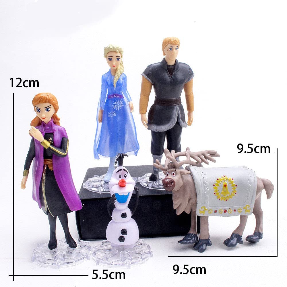 Disney Princess Frozen Action Figures Set of 5 | Cake Toppers | Collectible| Action Figure | Cake Toppers | Needs to be assembled | No Box | 12 cms