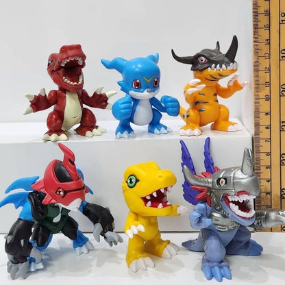 Dgimon Adventure Figures agmon grymon, Limited Edition Collectible Action Figure Toy Home Decors, Office Desk and Study Table | Set of 6 | Size 8 cm | Dinosaur, Godzilla