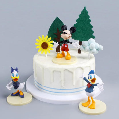 Mickey and Minnie Duck Birthday Cake Figure Mickey Cake Topper Figure Figures Birthday Cake Toppers Decorations Action Figure Collectables...